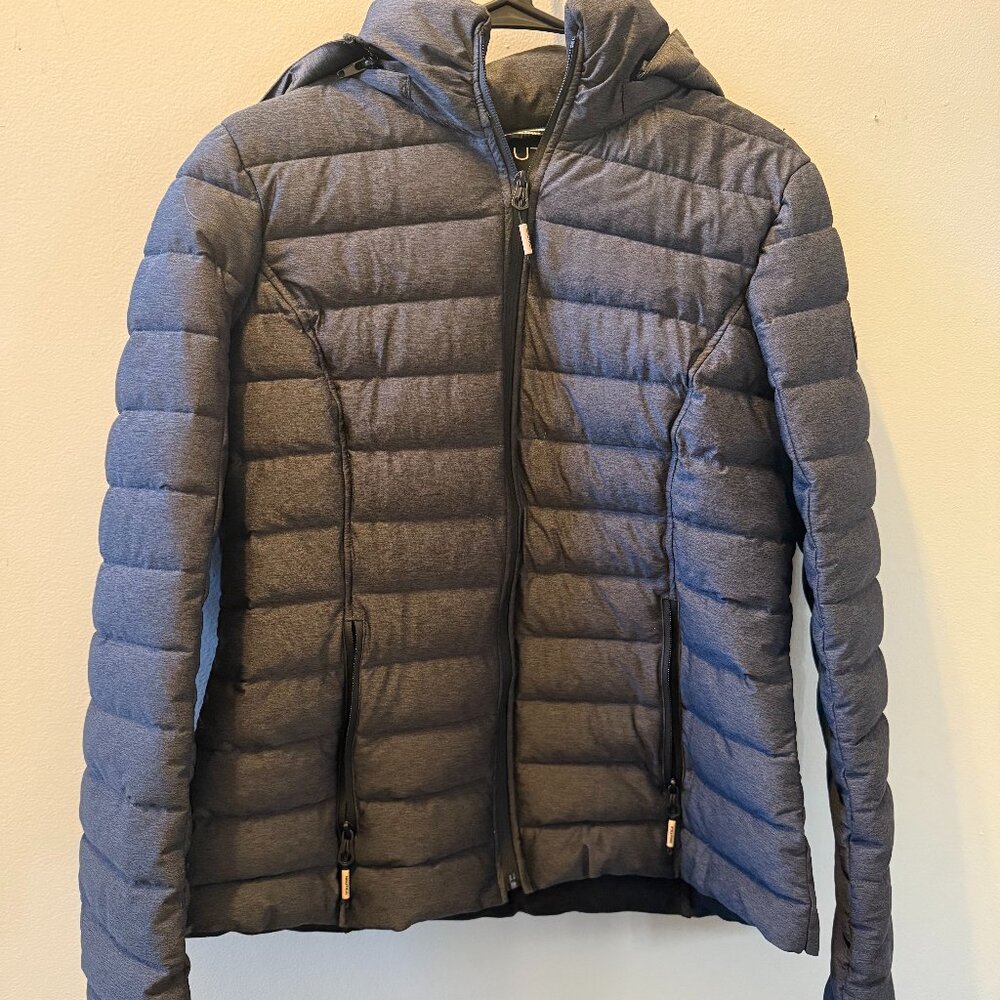 Gray Nautica Packable Padded Puffer Jacket w/ Hood - Size M